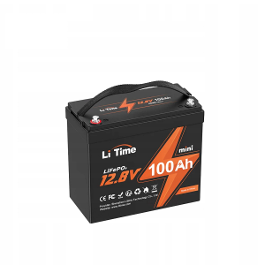 Аккумуляторная батарея LiFePO4 Li-TIME 12.8 100Ач 1280Wh(100/100A), MINI-16-A60,  M8, до 6000 циклів, 200*258*168mm
