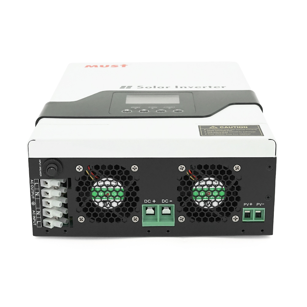 Гiбрiдний ДБЖ MUST PV18-1012VPM, 1000W, 12V, ток заряда 10-20A, 170-280V, MPPT (60А, 105 Vdc), 225*355*92 мм, 5.5 кг - Зображення 3